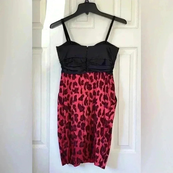 City Studio Formal Dress Size 3 Black with Red Skirt/Black Cheetah Print - Picture 5 of 6